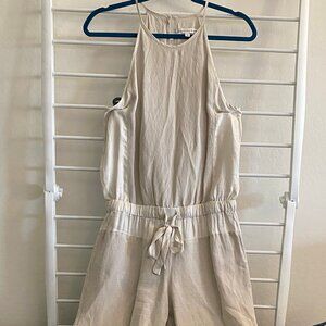 Young Fabulous & Broke Linen Blend Diego Jumpsuit Halter Open Back Jogger